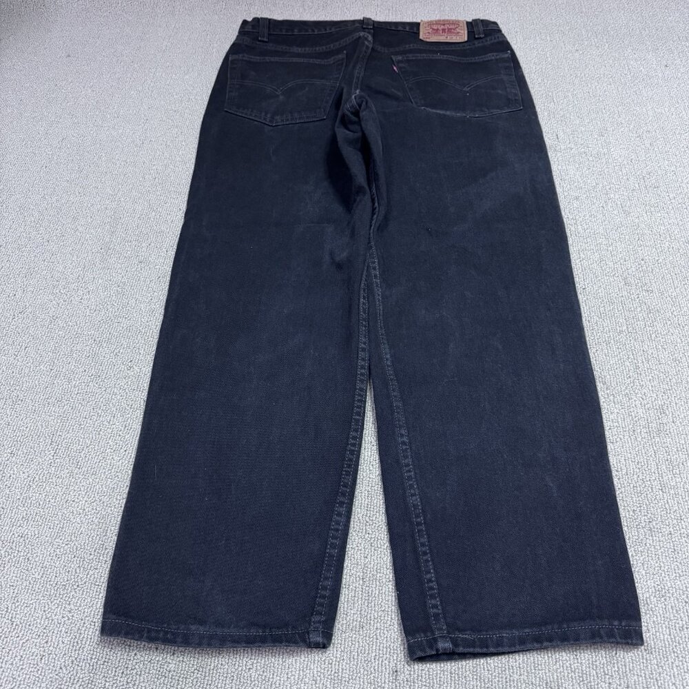 Levi’s Jeans 550 Relaxed Straight Black Pockets Size Men’s 38x30 - Picture 9 of 12
